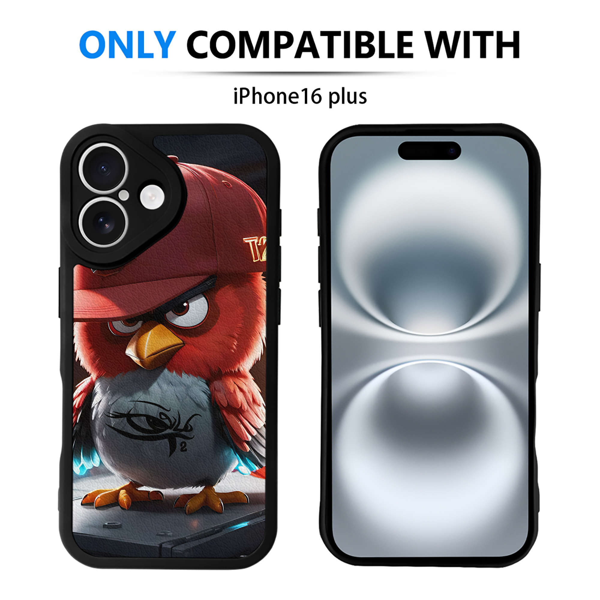 （画像用） Angry Birds アングリーバード 【iPhone 16シリーズ対応】シリコンスマホケース（レザー調） 材質：シリコン